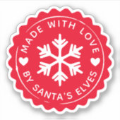 Snowflake met liefde gemaakt door de kerstmannen sticker (Voorkant)