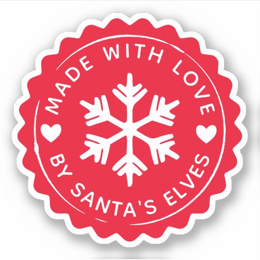 Snowflake met liefde gemaakt door de kerstmannen sticker (Voorkant)