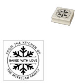 Snowflake met liefdeswinterkerstkoekjes rubberstempel (Gestempeld)