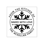 Snowflake met liefdeswinterkerstkoekjes rubberstempel (Afrduk)