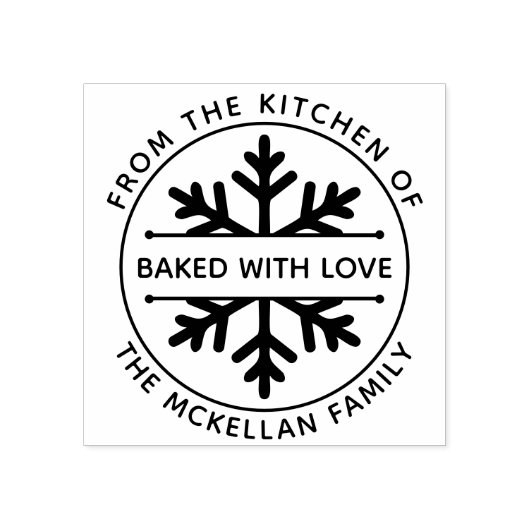 Snowflake met liefdeswinterkerstkoekjes rubberstempel (Afrduk)