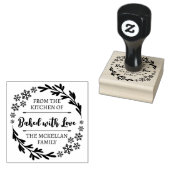 Snowflake met liefdeswinterkerstkoekjes rubberstempel (Gestempeld)