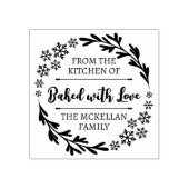 Snowflake met liefdeswinterkerstkoekjes rubberstempel (Afrduk)