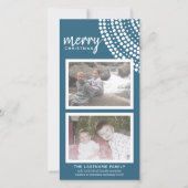 Snowflake met prettig kerstblauw - 2 Afbeeldingen Feestdagenkaart (Voorkant)