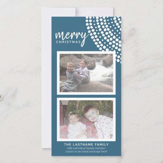 Snowflake met prettig kerstblauw - 2 Afbeeldingen Feestdagenkaart (Voorkant)