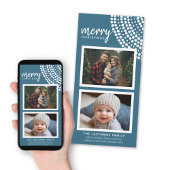 Snowflake met prettig kerstblauw - 2 Afbeeldingen Feestdagenkaart