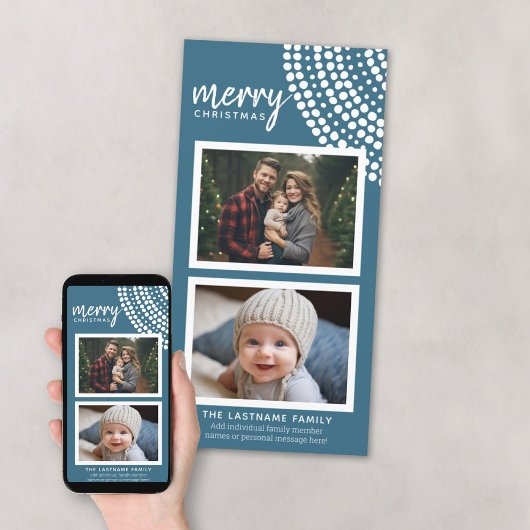 Snowflake met prettig kerstblauw - 2 Afbeeldingen Feestdagenkaart