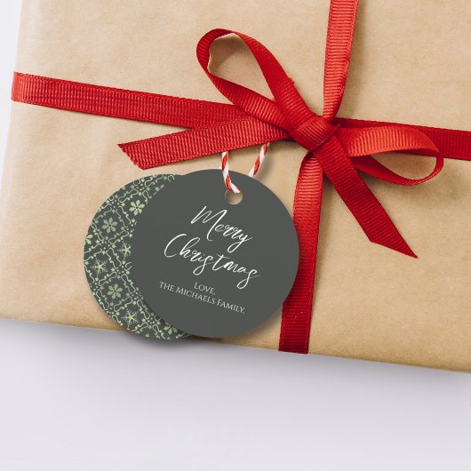 Snowflake met prettig kerstfeest bedankjes labels