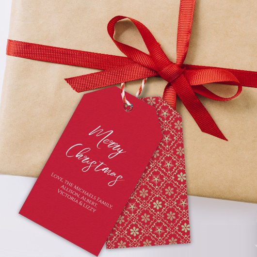 Snowflake met prettig kerstfeest cadeaulabel