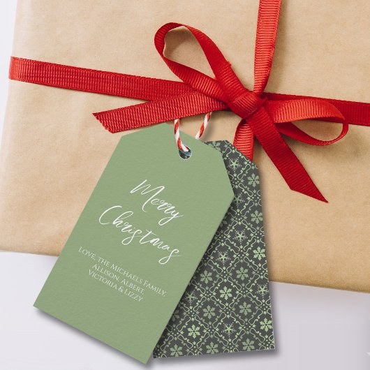 Snowflake met prettig kerstfeest cadeaulabel