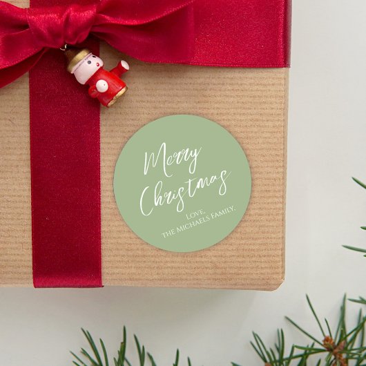 Snowflake met prettig kerstfeest ronde sticker