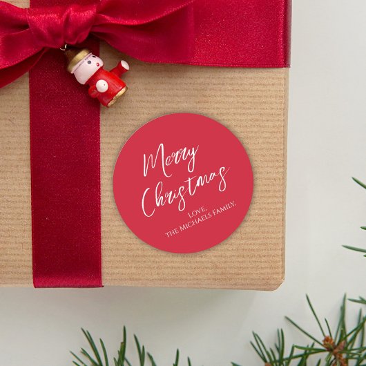 Snowflake met prettig kerstfeest ronde sticker