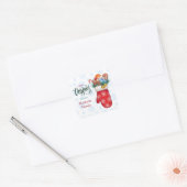 Snowflake Mitten met kerstcadeautjes Vierkante Sticker (Envelop)