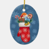 Snowflake Mittens met kerst Goodies Keramisch Ornament (Voorkant)