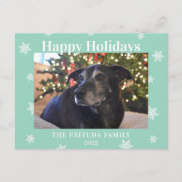Snowflake Modern Family Photo Holiday Briefkaart