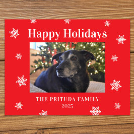 Snowflake Modern Family Photo Holiday Briefkaart