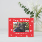 Snowflake Modern Family Photo Holiday Briefkaart (Staand voorkant)