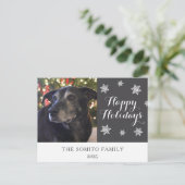 Snowflake Modern Family Photo Holiday Card Briefkaart (Staand voorkant)