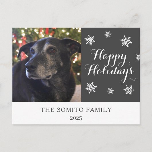 Snowflake Modern Family Photo Holiday Card Briefkaart (Voorkant)