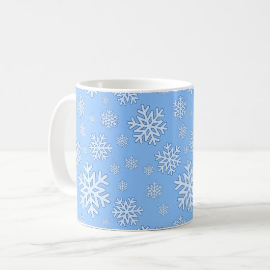 Snowflake mok blauw (Voorkant links)