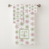 Snowflake Monogram Colorful Modern Holiday Bad Handdoek (Insitu)