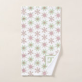 Snowflake Monogram Colorful Modern Holiday Bad Handdoek (Handdoek)