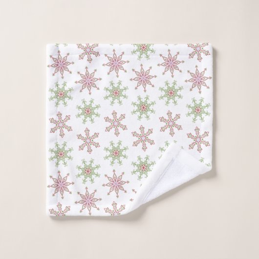 Snowflake Monogram Colorful Modern Holiday Bad Handdoek (Wasdoekje)