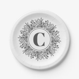 Snowflake Monogram Holiday Papieren Bordje