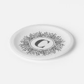 Snowflake Monogram Holiday Papieren Bordje (Gekanteld)