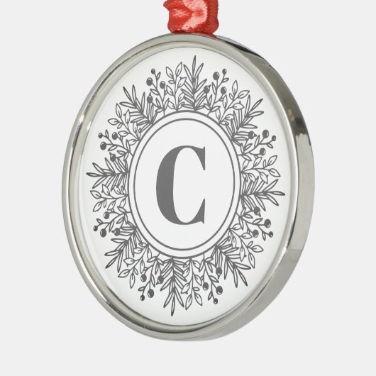Snowflake Monogram Kerstmis Metalen Ornament (Links)