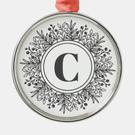 Snowflake Monogram Kerstmis Metalen Ornament