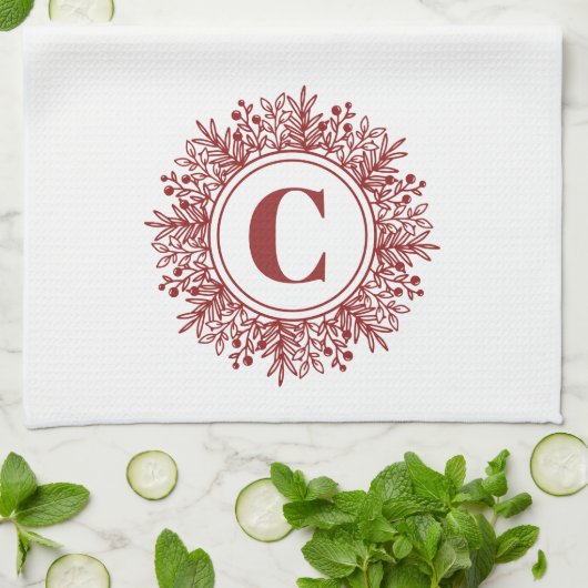 Snowflake Monogram Kerstmis Theedoek (Gevouwen)