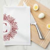 Snowflake Monogram Kerstmis Theedoek (Quarter Fold)