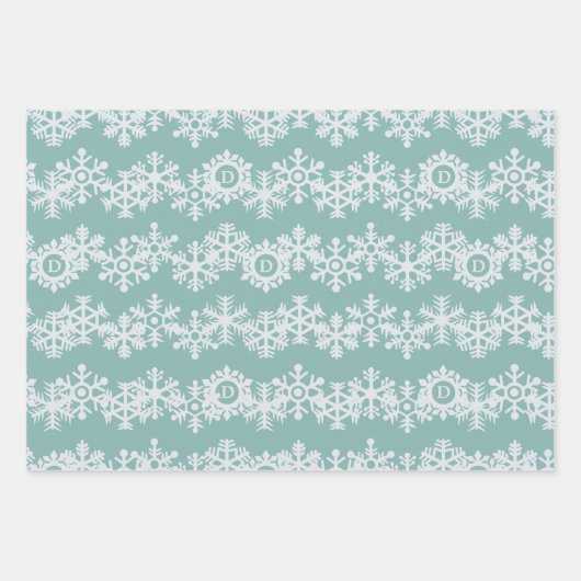 Snowflake Monogram Pastelverpakking Papieren Velle Inpakpapier Vel (Voorkant 2)