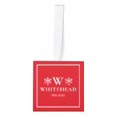 Snowflake Monogram Rustic Foto rood Decoratie (Voorkant)