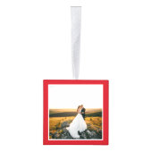 Snowflake Monogram Rustic Foto rood Decoratie (Rechts)