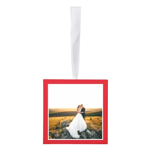 Snowflake Monogram Rustic Foto rood Decoratie (Rechts)