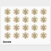 Snowflake Monogram Sticker Sjabloon (Vel)