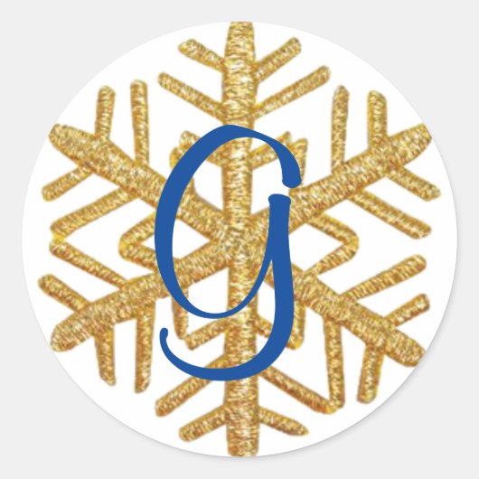 Snowflake Monogram Sticker Sjabloon (Voorkant)