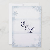 SnowFlake Monogrammed Wedding Invitation Kaart (Achterkant)