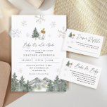 Snowflake Mountain Winter Baby shower Kaart<br><div class="desc">Snowflake Mountain Winter Baby shower Invitation</div>