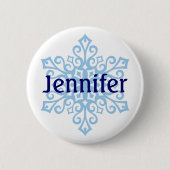 Snowflake Name Badge Buttonnen Ronde Button 5,7 Cm (Voorkant)