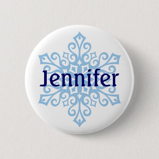 Snowflake Name Badge Buttonnen Ronde Button 5,7 Cm (Voorkant)