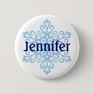 Snowflake Name Badge Buttonnen Ronde Button 5,7 Cm