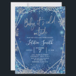 Snowflake Navy Blue en Silver Winter Baby shower Kaart<br><div class="desc">Snowflake Navy Blue en Silver Winter Baby shower Invitation</div>