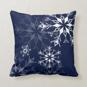 Snowflake - Navy Blue Kussen