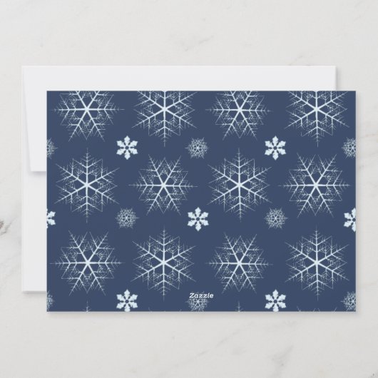 Snowflake Navy kerstfotokaart Multi-Photo Feestdagenkaart