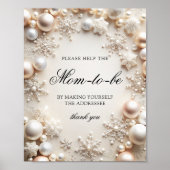 Snowflake Neutraal Baby shower Adres een Envelop Poster (Voorkant)