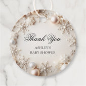 Snowflake Neutraal Baby shower Dank u Bedankjes Labels (Voorkant)
