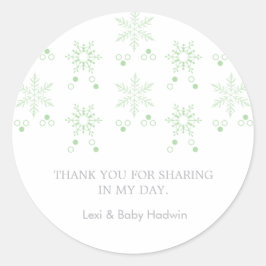 Snowflake | Neutraal Baby shower Favor Sticker